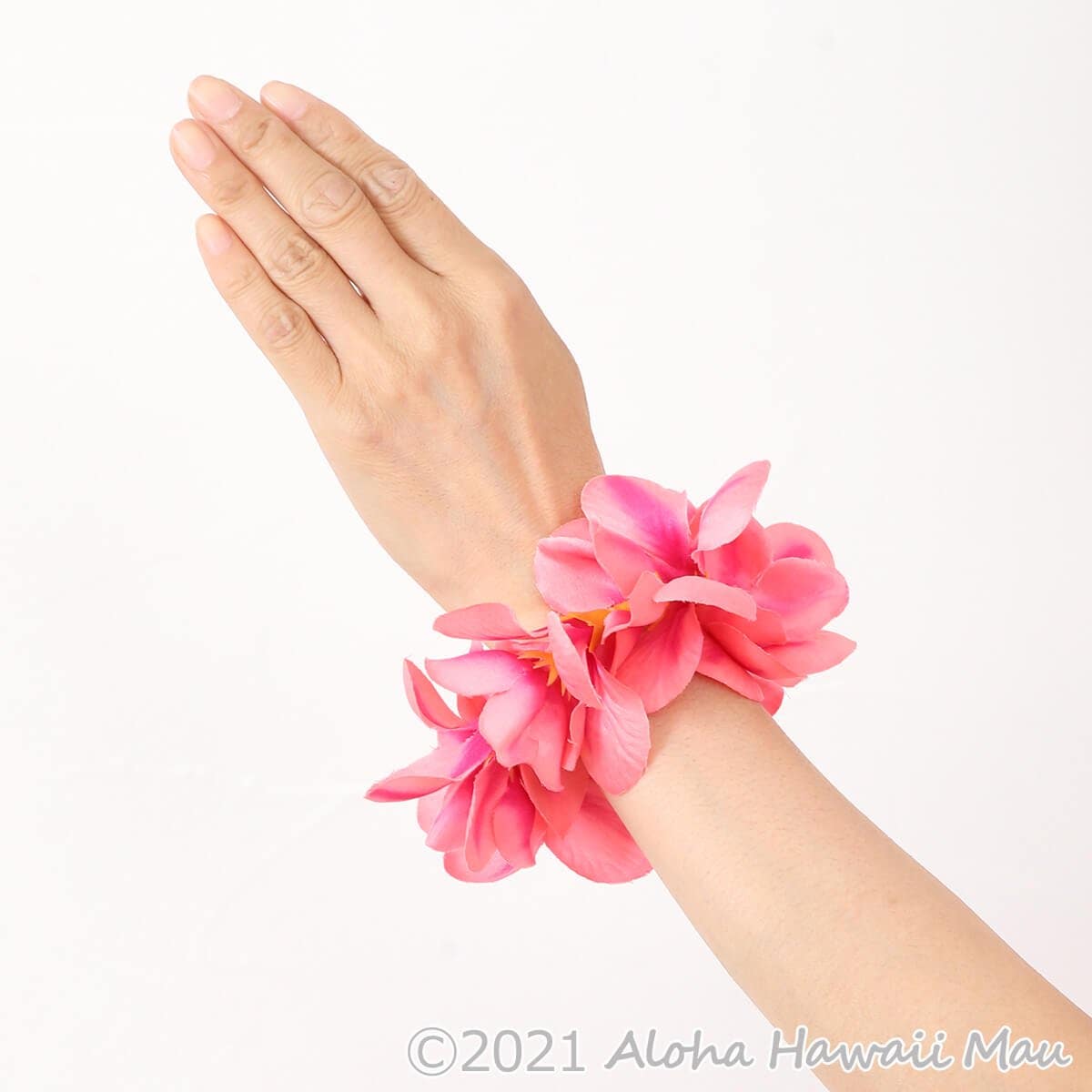 プルメリア ブレスレット ピーチ プルメリア フラ クウペエ アンクレット