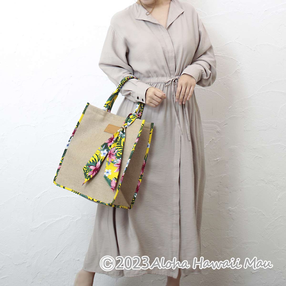 ハワイアントート ポノポノトート ジュートバッグ イエロー