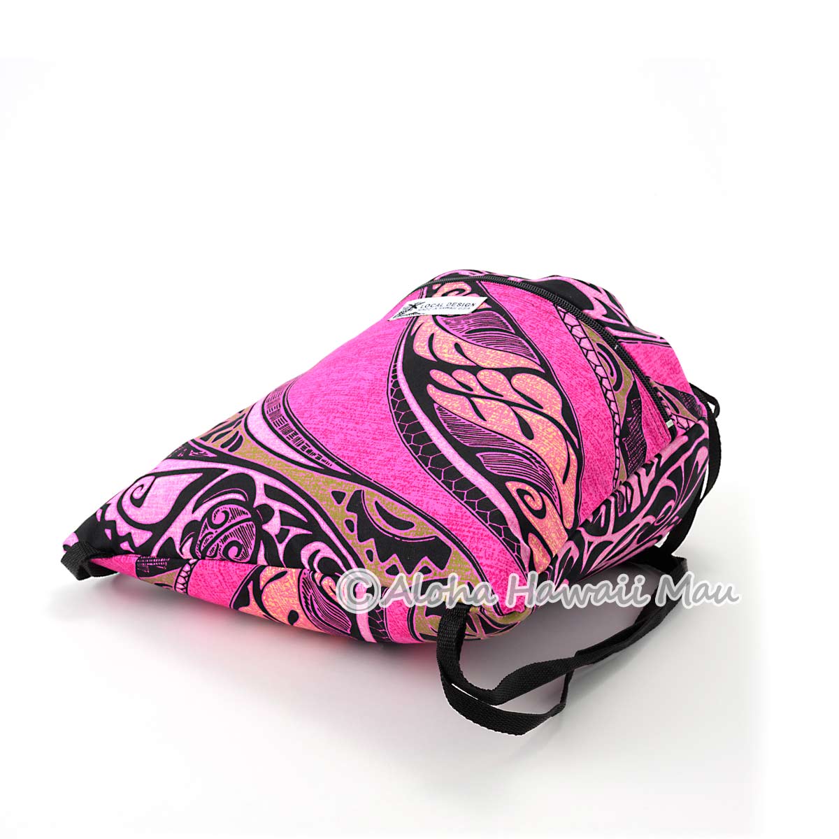 ハワイアン 巾着バッグパック ハワイアンリュック ポリネシアン柄