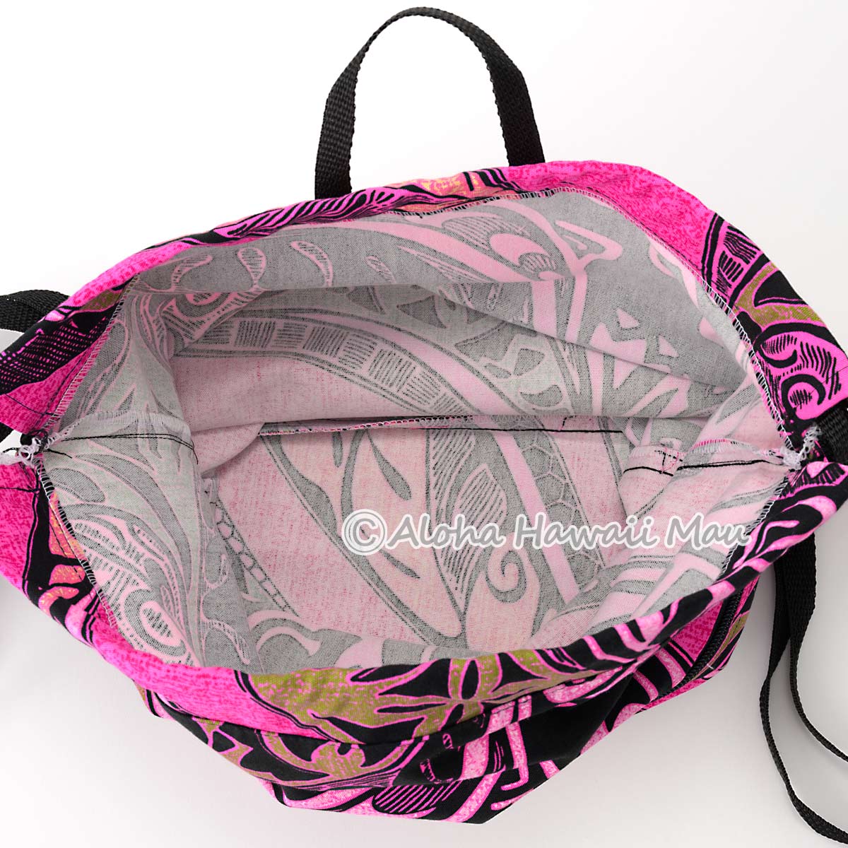 ハワイアン 巾着バッグパック ハワイアンリュック ポリネシアン柄