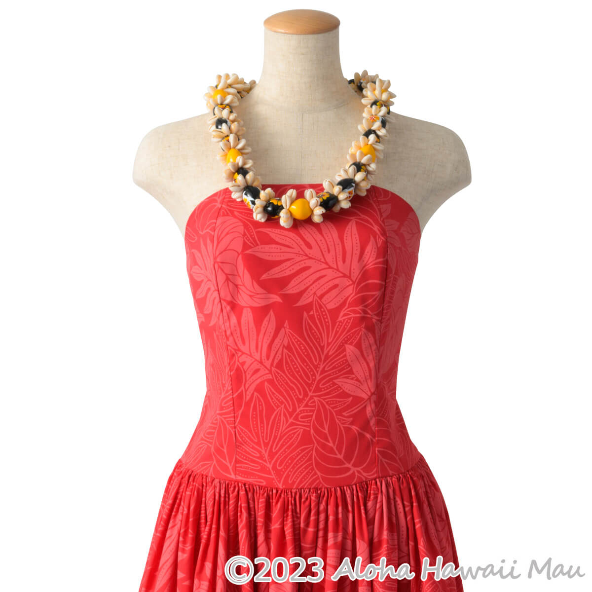 ククイ レイ ハイビスカス ペイント ククイ&カウリーシェル レイ イエロー