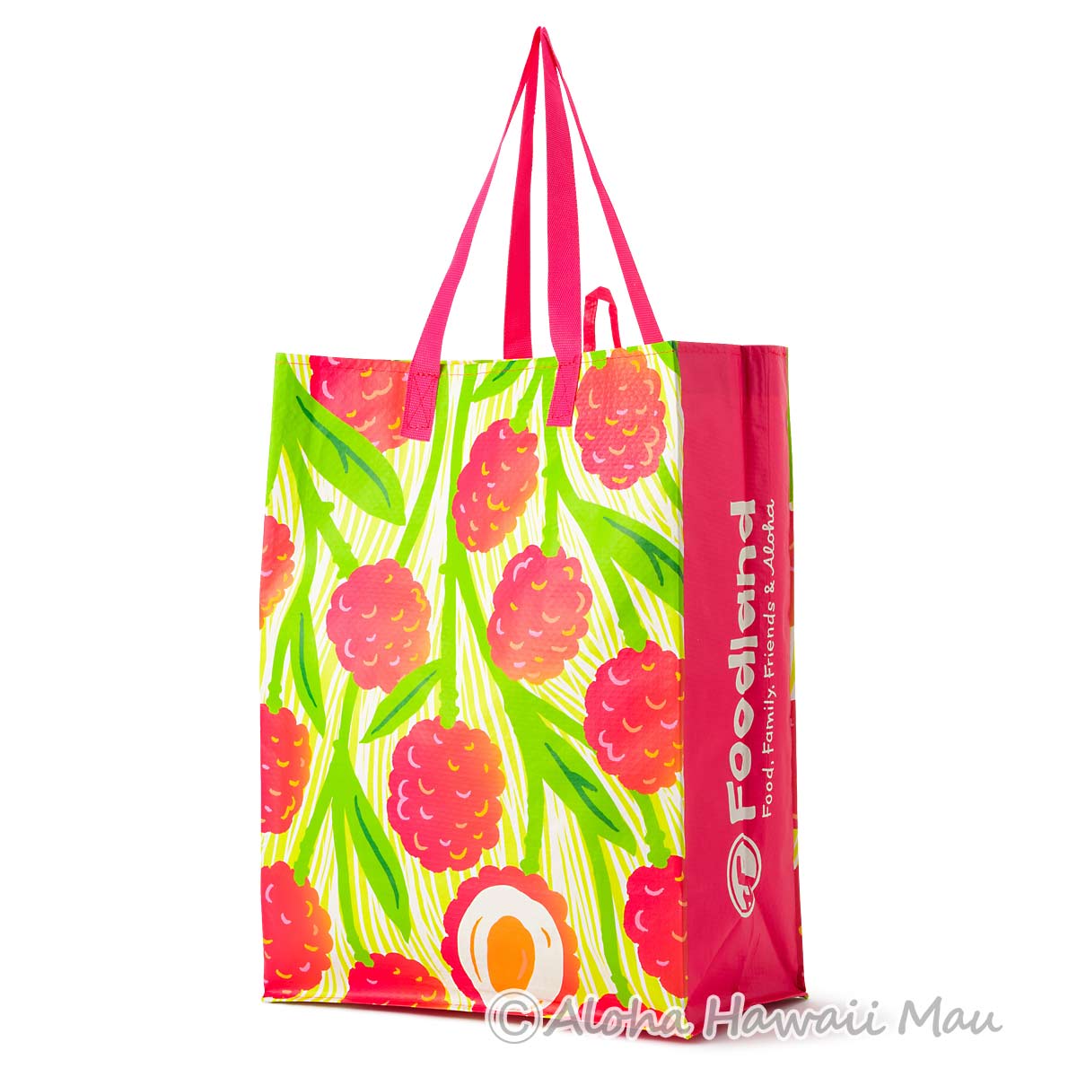 ハワイ限定〉フードランド エコバッグ ライチ柄 リユーザブル トート