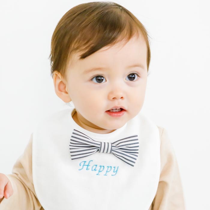 名入れリボンスタイ｜無撚糸ガーゼで肌に優しい日本製｜出産祝いに人気 選べるおしゃれなスタイ honey ＆ mum