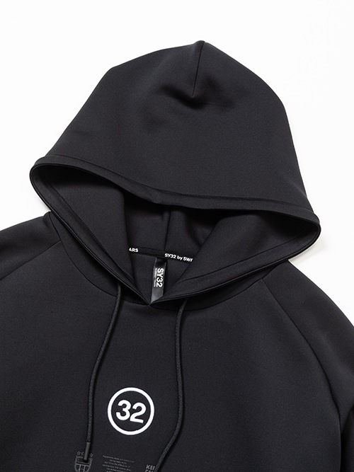 SY32 by SWEET YEARS DOUBLE KNIT EMBROIDERY LOGO P/O HOODIE 14111 BLACK