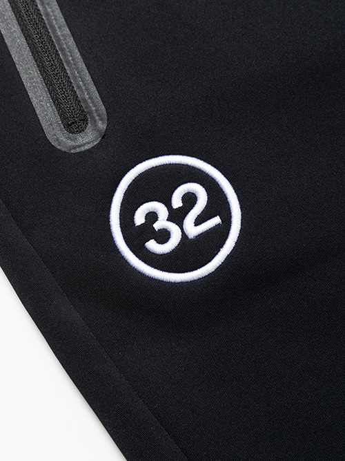 SY32 by SWEET YEARS DOUBLE KNIT EMBROIDERY LOGO LONG PANTS 14116 BLACK