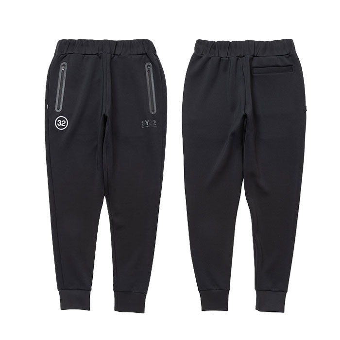 SY32 by SWEET YEARS DOUBLE KNIT EMBROIDERY LOGO LONG PANTS