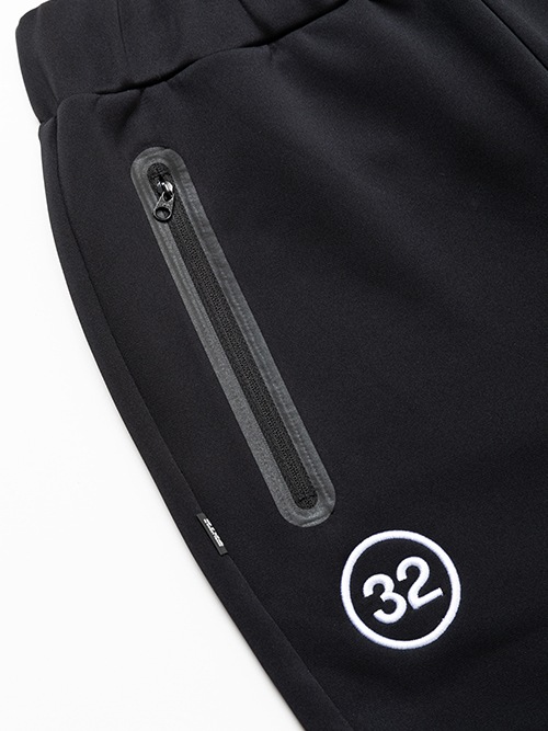 SY32 by SWEET YEARS DOUBLE KNIT EMBROIDERY LOGO LONG PANTS 14116 BLACK