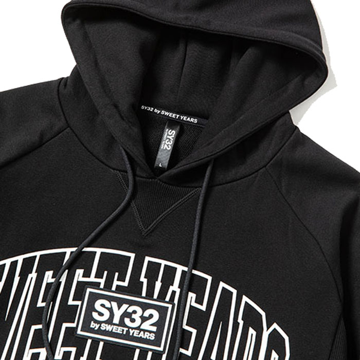 【SY32 SWEET YEARS】MIX LOGO P/O HOODIE SY32 by SWEET YEARS MIX LOGO P/O HOODIE BLACK | SY32 by