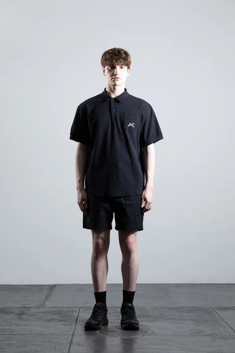 ATHLETADENHAM / WAFFLE POLO OPEN COLLAR