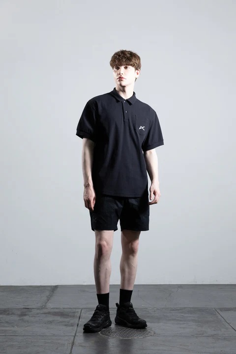 ATHLETADENHAM / WAFFLE POLO OPEN COLLAR