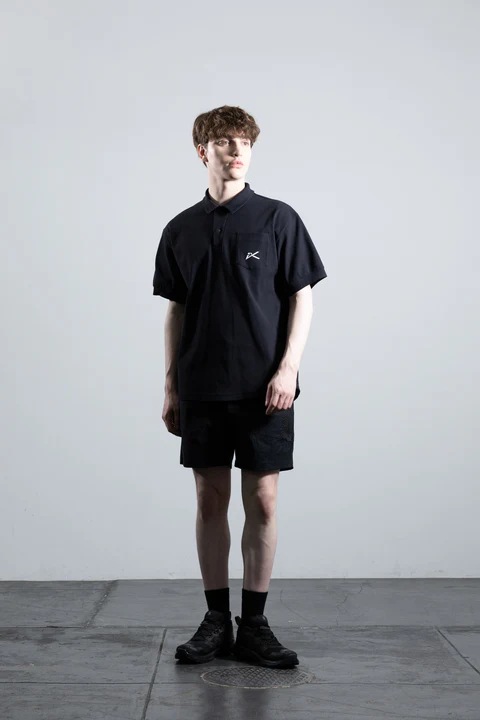 ATHLETADENHAM / WAFFLE POLO OPEN COLLAR