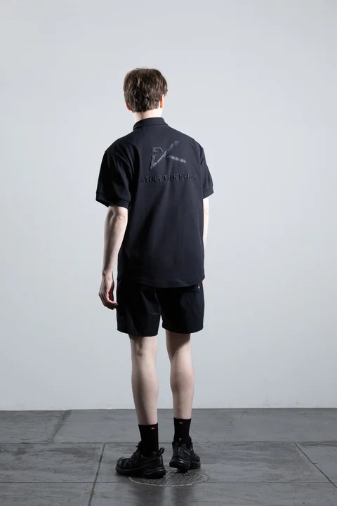 ATHLETADENHAM / WAFFLE POLO OPEN COLLAR