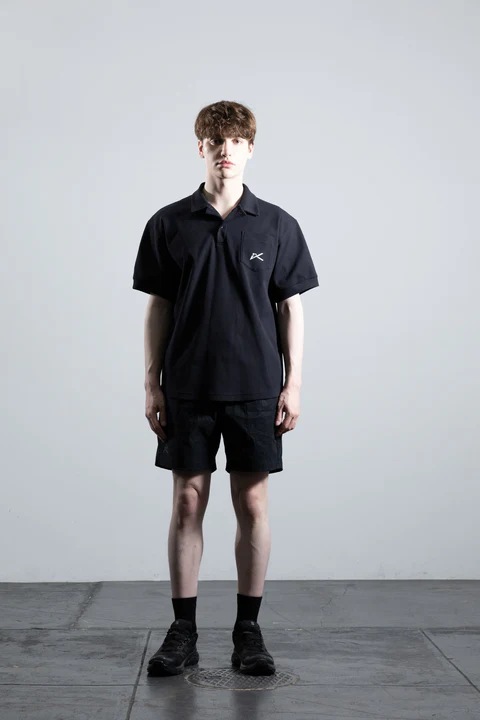 ATHLETADENHAM / WAFFLE POLO OPEN COLLAR