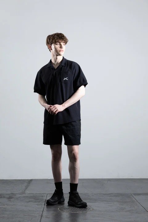 ATHLETADENHAM / WAFFLE POLO OPEN COLLAR