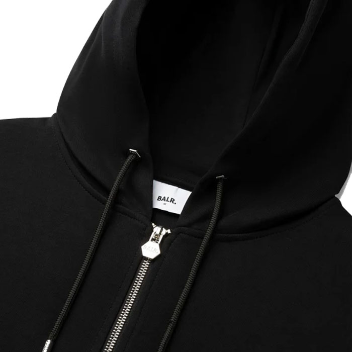 BALR./ボーラー Q-SERIES REGULAR FIT ZIP THROUGH HOODIE JET BLACK