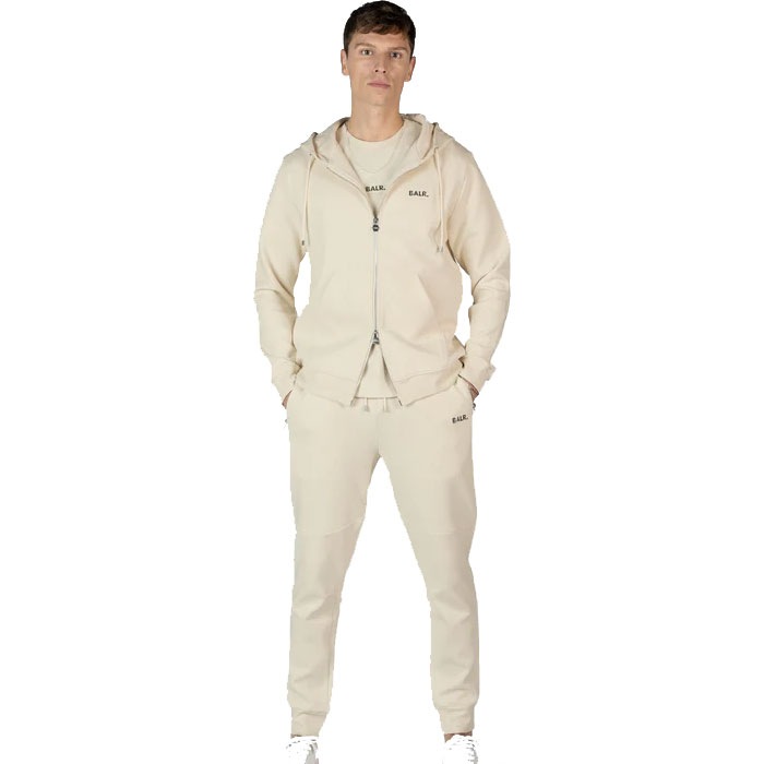 BALR./ボーラー Q-SERIES REGULAR FIT ZIP THROUGH HOODIE WHITE SWAN 