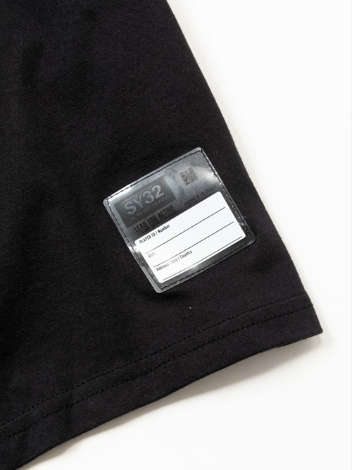 SY32 by SWEET YEARS BASIC EMBROIDERY TEE 14157J-W BLACK×MULTI