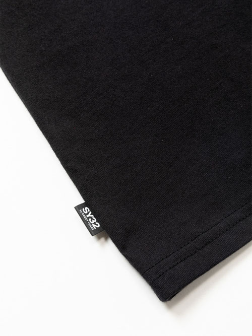 SY32 by SWEET YEARS BASIC EMBROIDERY TEE 14157J-W BLACK×MULTI