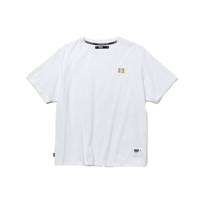 SY32 by SWEET YEARS BASIC EMBROIDERY TEE 14157J-W WHITE×MULTI