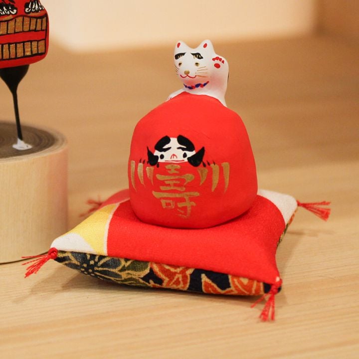 ito張子 だるまにねこ | 住,郷土玩具・人形,張子・つまみ人形 | IKUNAS