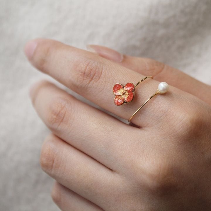 漆花 ひとえ咲 指輪 赤 | 衣,アクセサリー | IKUNAS