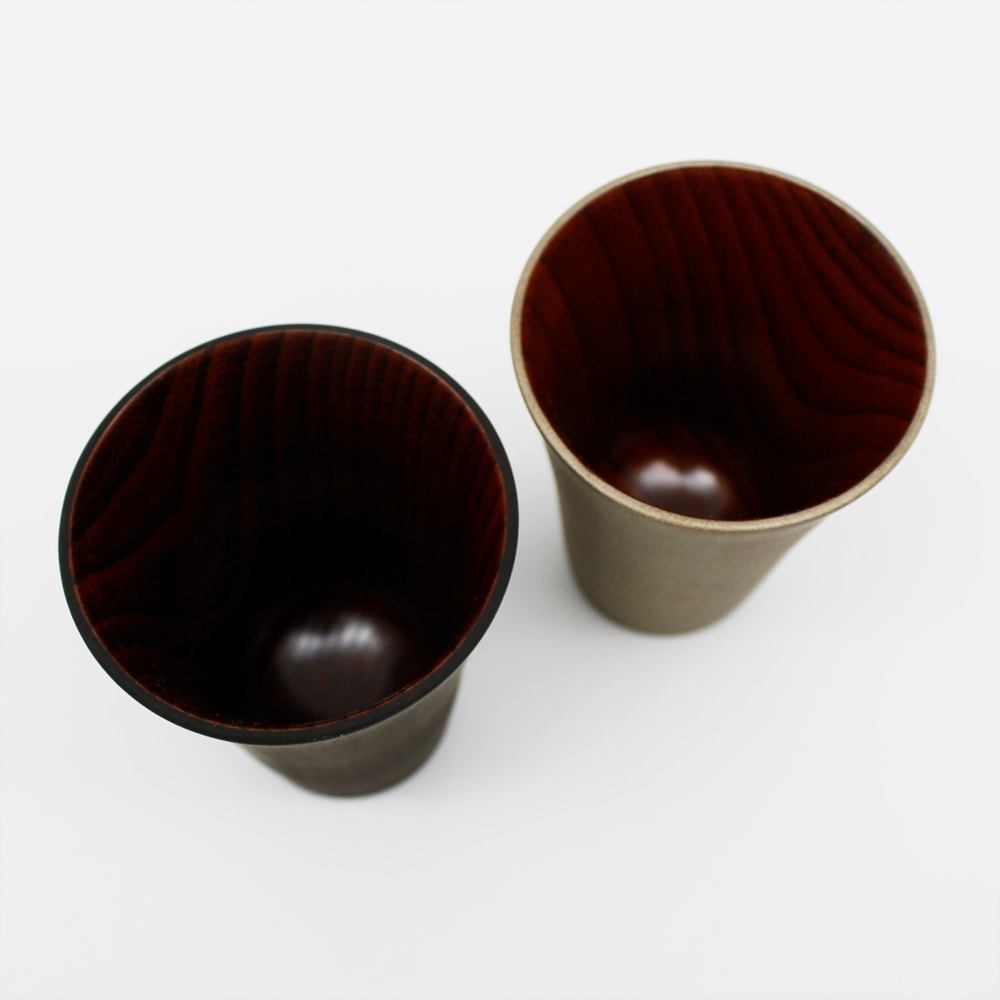 新品　香川漆器　IKUNASオリジナル　水玉カップペア　スプーン付き　讃岐うるし 象谷塗／錫塗カップペア（ 中 ） | 価格帯から探す,10,001～20,000円