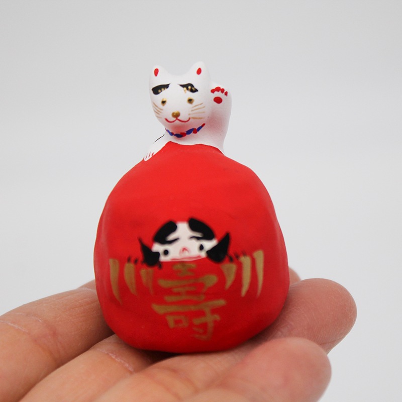 ito張子 だるまにねこ | 住,郷土玩具・人形,張子・つまみ人形 | IKUNAS