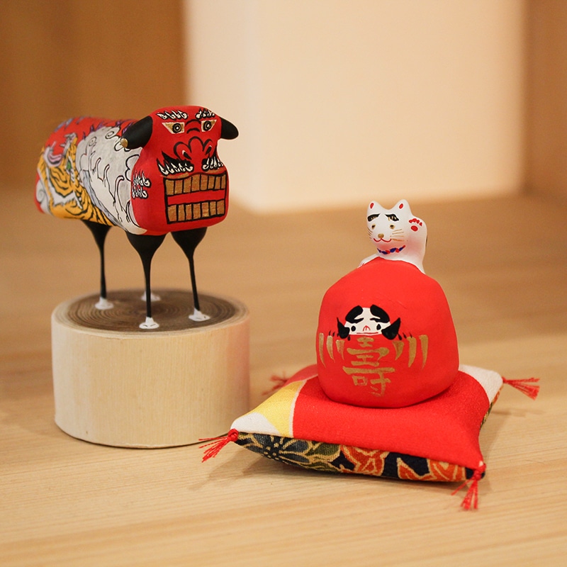 ito張子 だるまにねこ | 住,郷土玩具・人形,張子・つまみ人形 | IKUNAS