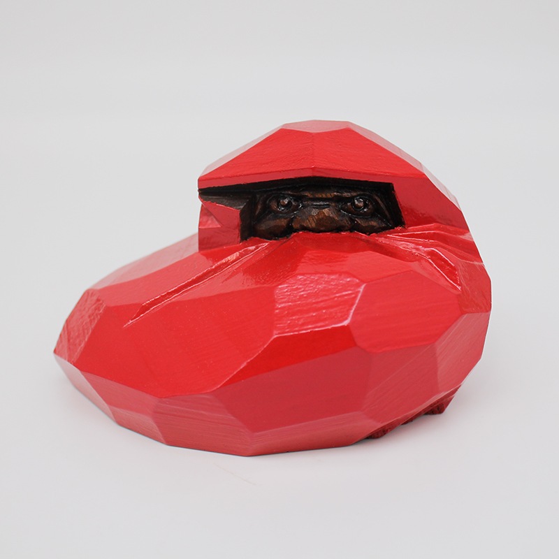 朱ヘタリ達磨 小 | 香川の伝統的工芸品,讃岐一刀彫（さぬきいっとう