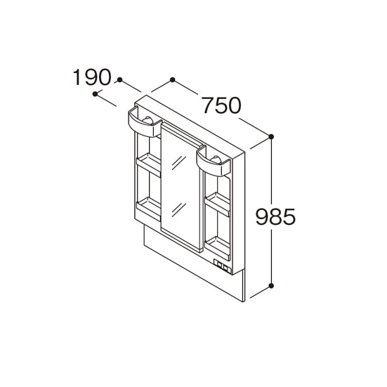 Vシリーズ TOTO 洗面化粧台ミラー TOTO Vシリーズ 洗面化粧台 間口600mm 1面鏡(LED照明) 開き扉