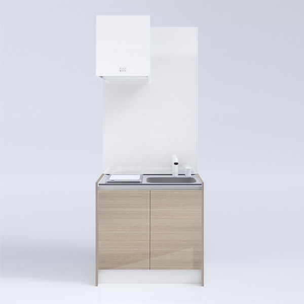 Housetec ミラーBOX収納 ミニマルキッチン パオロッサホワイト 【公式