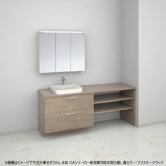 【引取限定】TOTO　洗面化粧台　ドレーナ　木目調キャビネットタイプ【未使用品】 洗面化粧台 ドレーナ 間口1200mm TOTO [drena01] ミラーキャビネット