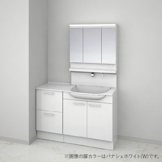 TOTO 洗面化粧台 NEW オクターブスリム 片寄せボウルプラン 定寸タイプ W1200 2枚扉+2段引出し 【選べるミラー】