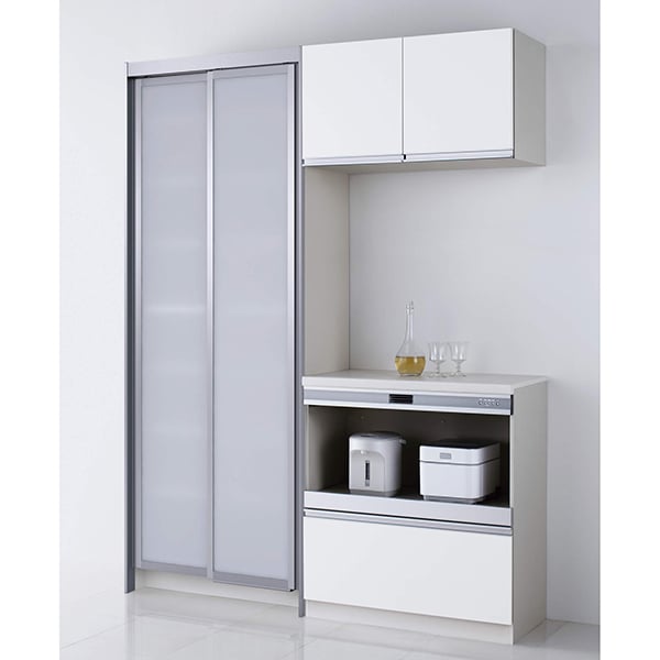 クリナップ システムキッチン ラクエラ ハイフロアカウンター グランド 間口1200 食器棚 メーカー直送 納期約2週間 クリナップ システムキッチン ラクエラ カップボード+ハイフロア