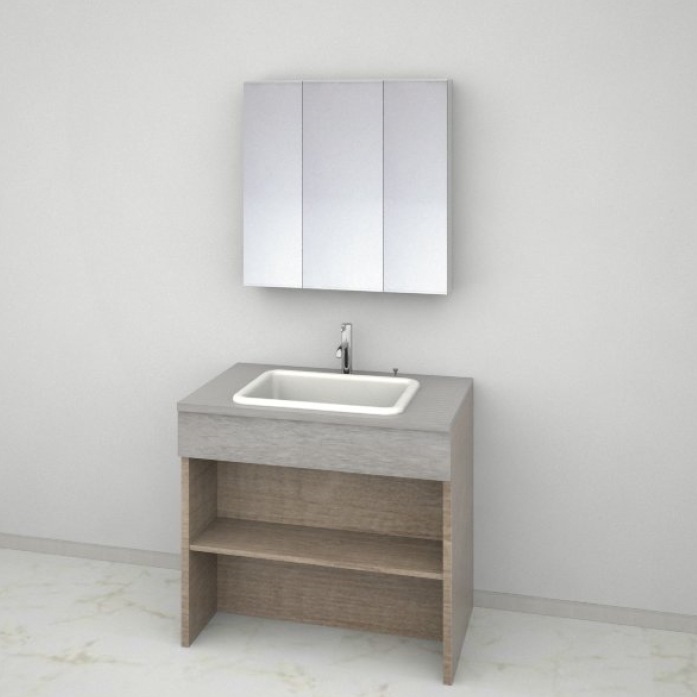 化粧台 Eセット27】洗面化粧台セット（洗面台・化粧台・木製