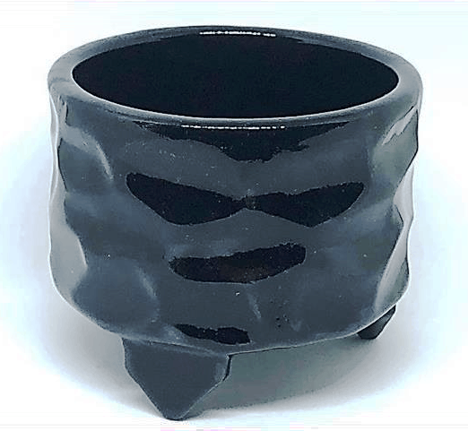 お香立て黒清水焼
