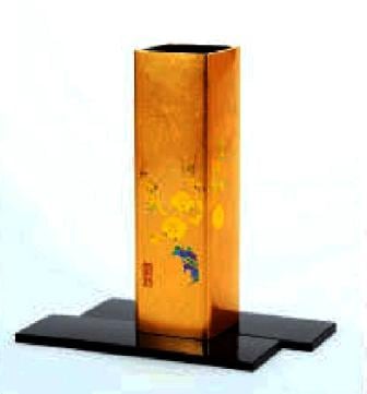 金沢箔芸　金箔の花瓶 金沢箔芸 金箔の花瓶