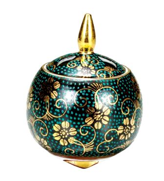 香炉/香立】九谷焼豆香炉・青粒鉄仙（木箱付/送料サービス） | お香