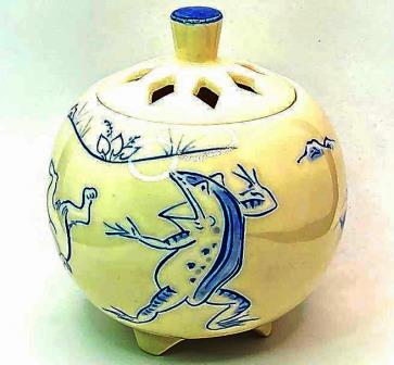 香炉/香立】清水焼 鳥獣戯画香炉（紙箱付） | お香/香炉/伝統工芸品 