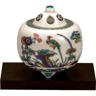 香炉/香立】九谷焼 古九谷花鳥（木箱付） | お香/香炉/伝統工芸品,香炉