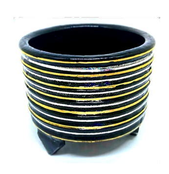 お香立て黒清水焼