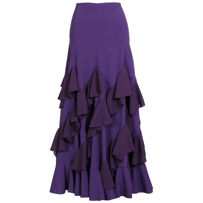 リバーシブルフリルスカート ターコイズ 紫 HF-1511 縦フリルスカート パープル【19P】 | 衣装,スカート