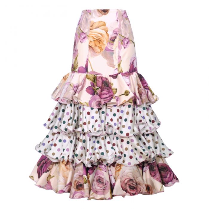 現品特価 Gf 22 スペイン製スカート アイボリー系花柄 特価商品 衣装 イベリアオンラインショップ