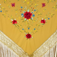 フラメンコ マントンシージョ フェリアモデル　マスタード　スペイン製 フラメンコ マントンシージョ フェリアモデル マスタード