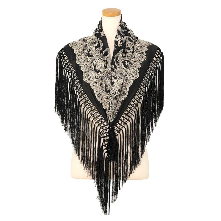 FL-2501 刺繍シージョ/ブラック 「1点のみメール便可」 | マントン