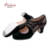 【Lily】フラメンコシューズ　スウェード　黒 現品デザインシューズ