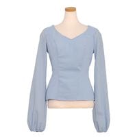 【美品】イベリア／フラメンコ衣装ブラウス／ライトブルー／Mサイズ相当 フラダンス ブラウス ライトブルー M(F)サイズ1665blF