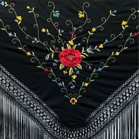 スペイン直輸入✳︎特大シージョ✳︎黒シャンパンゴールド刺繍 刺繍シージョ