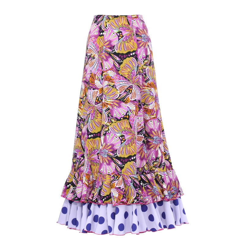 フラメンコスカート フリル ピンク 花柄 フラメンコスカート フリル ピンク 花柄-値上がり