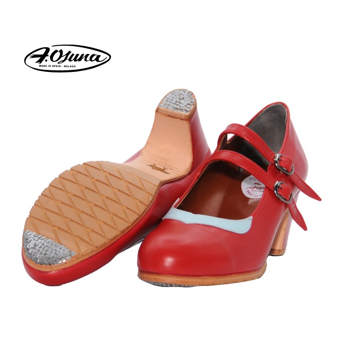 オスーナ フラメンコシューズ レッド スエード